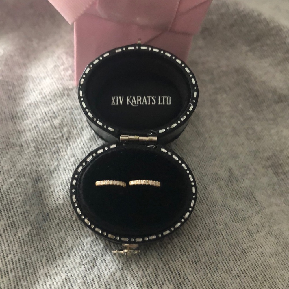 14k SOLID GOLD Diamond Huggies from XIV KARATS LTD